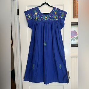 Blue Embroidered Dress